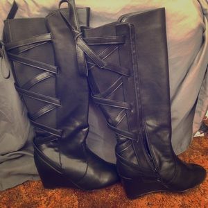 Tall wedge boots!